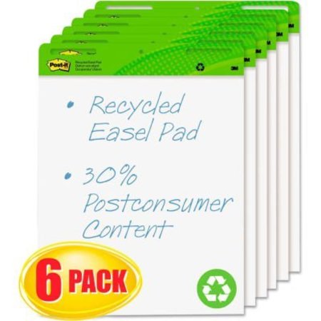 3M Post-it® Easel Pads Self-Stick Recycled Easel Pads 559RPVAD6, 25" x 30", White, 30 Shts, 6/Pack 559RPVAD6